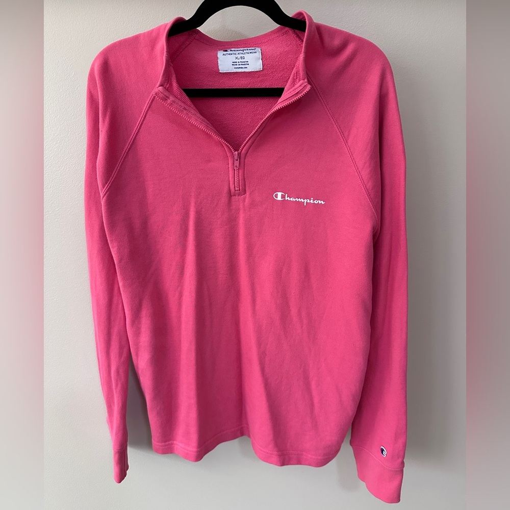 XL Champion Pink Quarter-Zip Pullover